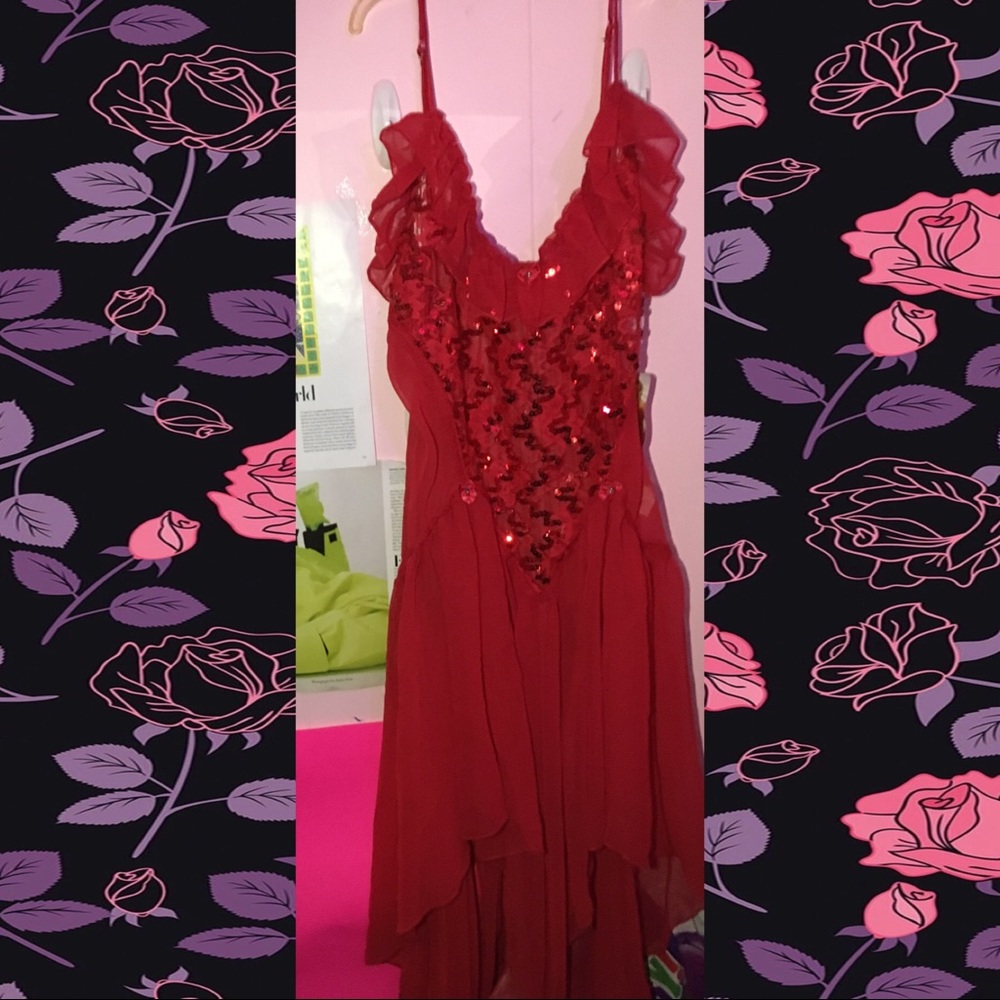 Vintage red lingerie dress